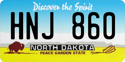 ND license plate HNJ860