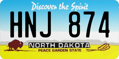 ND license plate HNJ874
