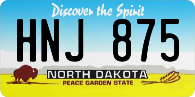 ND license plate HNJ875