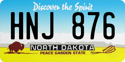 ND license plate HNJ876