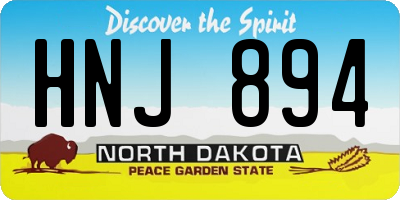 ND license plate HNJ894
