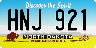 ND license plate HNJ921