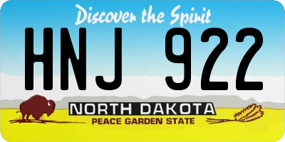 ND license plate HNJ922