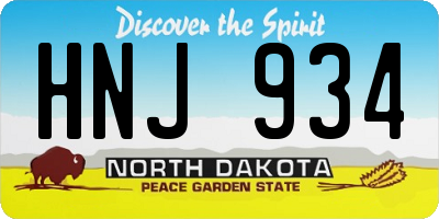 ND license plate HNJ934