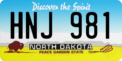 ND license plate HNJ981