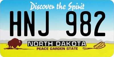 ND license plate HNJ982
