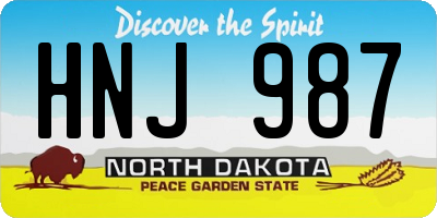 ND license plate HNJ987