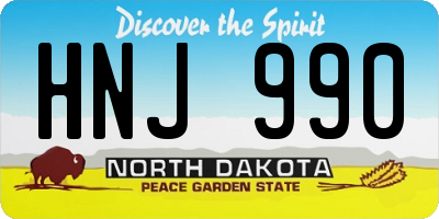 ND license plate HNJ990