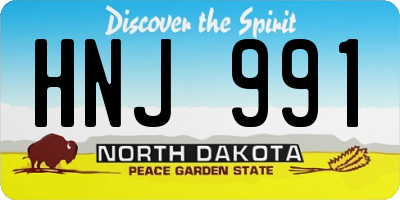 ND license plate HNJ991