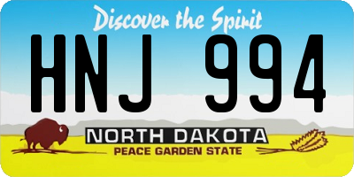 ND license plate HNJ994