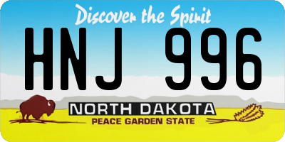 ND license plate HNJ996