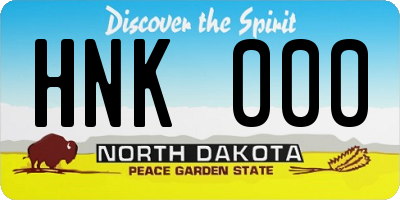 ND license plate HNK000