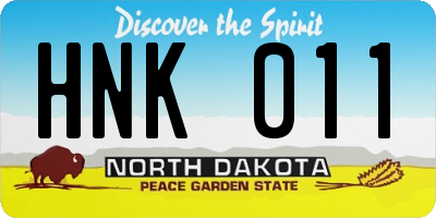 ND license plate HNK011