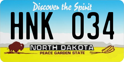 ND license plate HNK034