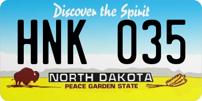 ND license plate HNK035