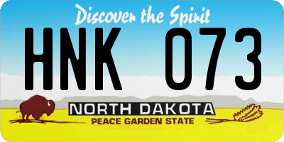 ND license plate HNK073