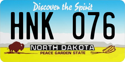 ND license plate HNK076