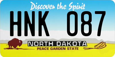 ND license plate HNK087