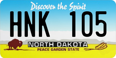ND license plate HNK105