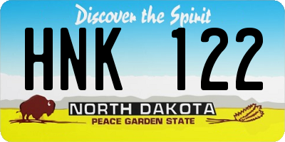 ND license plate HNK122