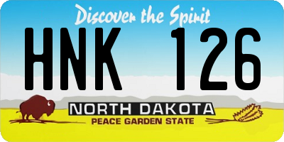 ND license plate HNK126