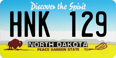 ND license plate HNK129