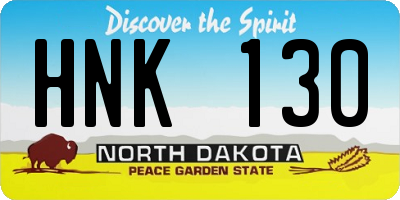 ND license plate HNK130