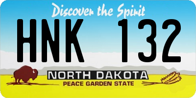 ND license plate HNK132