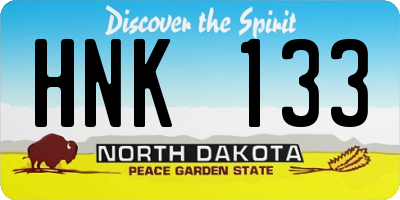ND license plate HNK133