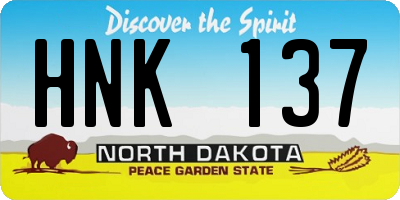 ND license plate HNK137