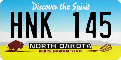 ND license plate HNK145