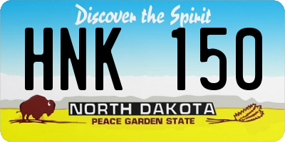 ND license plate HNK150