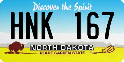 ND license plate HNK167