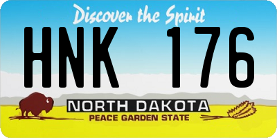 ND license plate HNK176