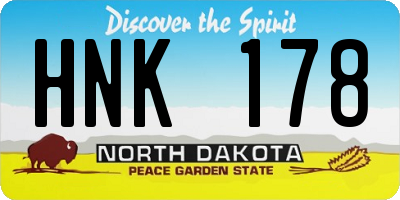 ND license plate HNK178