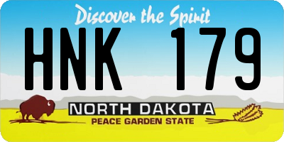 ND license plate HNK179