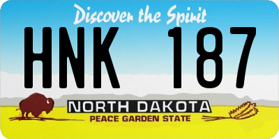 ND license plate HNK187