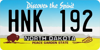 ND license plate HNK192