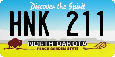 ND license plate HNK211