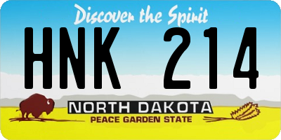 ND license plate HNK214