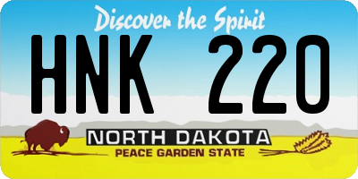 ND license plate HNK220