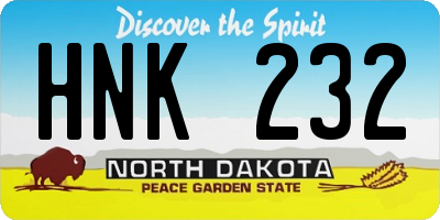 ND license plate HNK232
