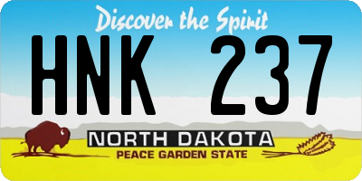 ND license plate HNK237