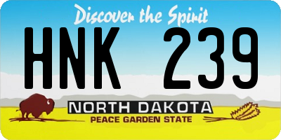 ND license plate HNK239