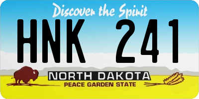 ND license plate HNK241