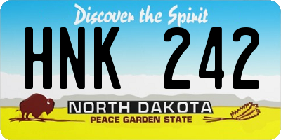 ND license plate HNK242