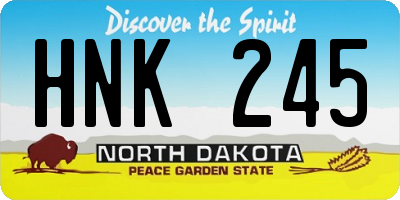 ND license plate HNK245