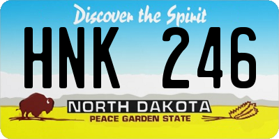 ND license plate HNK246