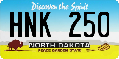 ND license plate HNK250