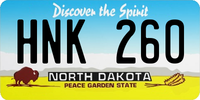 ND license plate HNK260